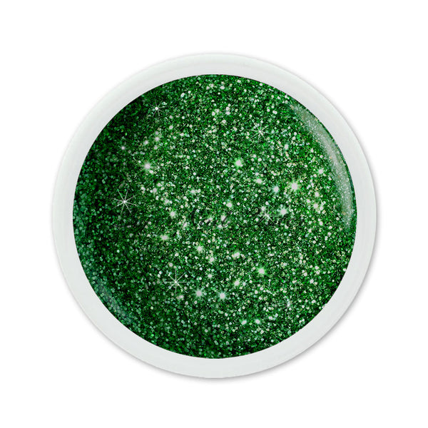 Foto di glitter color gel Verde da 5ml con sfondo bianco, marchio SNC Super Nail Center