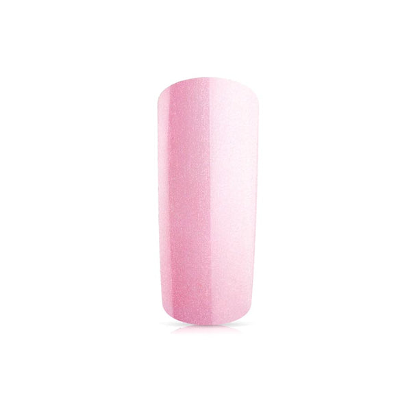 Foto di unghia dipinta con Smalto UV-LED semipermanente extreme lack colore Ice beauty, rosa glimmer con sfondo bianco, marchio SNC Super Nail Center