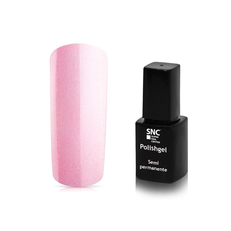 Foto di unghia dipinta con Smalto UV-LED semipermanente extreme lack colore Ice beauty, rosa glimmer con sfondo bianco, marchio SNC Super Nail Center