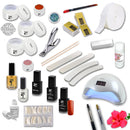 KIT completo per ricostruzione unghie gel CON LAMPADA UV/LED con sfondo bianco, marchio SNC Super Nail Center