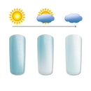 Foto di light changing turchese chiaro in barattolino di vetro da 5ml con sfondo bianco, marchio SNC Super Nail Center