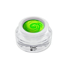 Foto di luxury gold color gel Gift Green in barattolino di vetro da 5ml con sfondo bianco, marchio SNC Super Nail Center