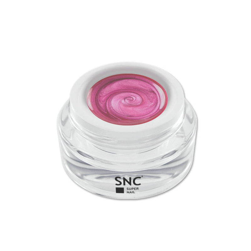 Foto di metallic color gel Rosa in barattolino di vetro da 5ml con sfondo bianco, marchio SNC Super Nail Center