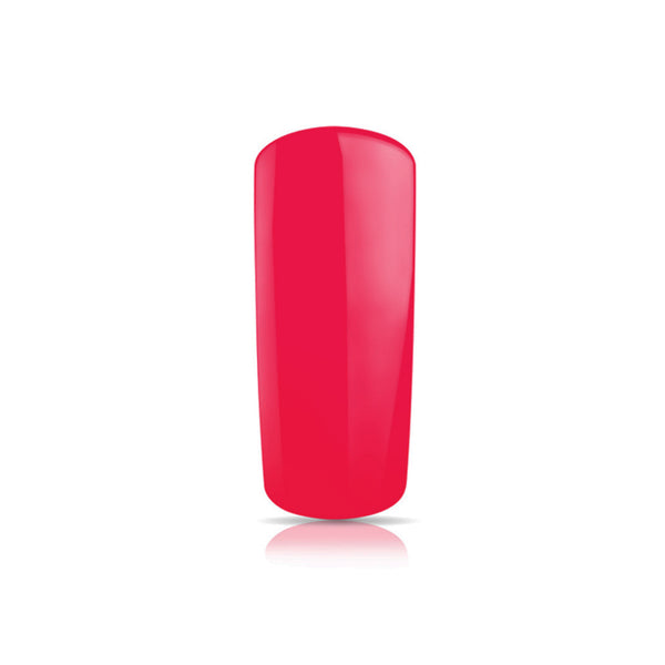 Foto di unghia dipinta con Smalto UV-LED semipermanente colore fucsia Neon Magenta con sfondo bianco, marchio SNC Super Nail Center