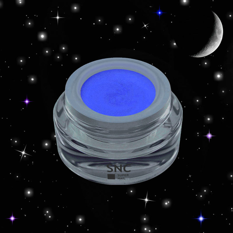 Foto di NIGHT LIGHT 07 color gel in barattolino di vetro da 5ml con sfondo notte stellata, marchio SNC Super Nail Center