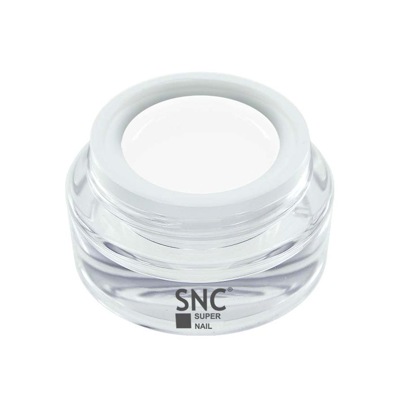 Foto di gel color optic white con sfondo bianco, marchio SNC Super Nail Center