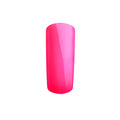 Foto di unghia dipinta con Smalto UV-LED semipermanente Extreme lack colore Pink shine rosa accesocon sfondo bianco, marchio SNC Super Nail Center