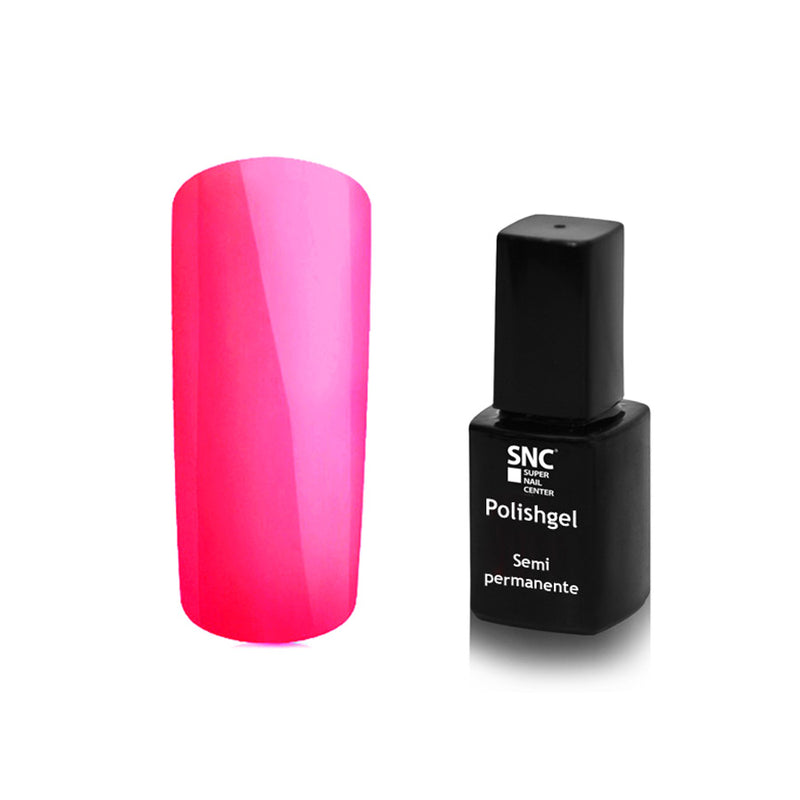 Foto di Smalto UV-LED semipermanente Extreme lack colore Pink shine rosa acceso con sfondo bianco, marchio SNC Super Nail Center