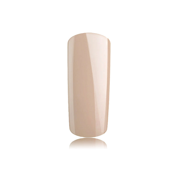 Foto di unghia dipinta con Smalto UV-LED semipermanente Extreme lack colore Sahara, beige con sfondo bianco, marchio SNC Super Nail Center