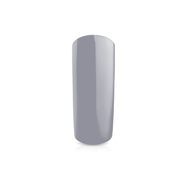 Foto di unghia dipinta con Smalto UV-LED semipermanente Extreme lack colore Smoke, grigio fumo, con sfondo bianco, marchio SNC Super Nail Center