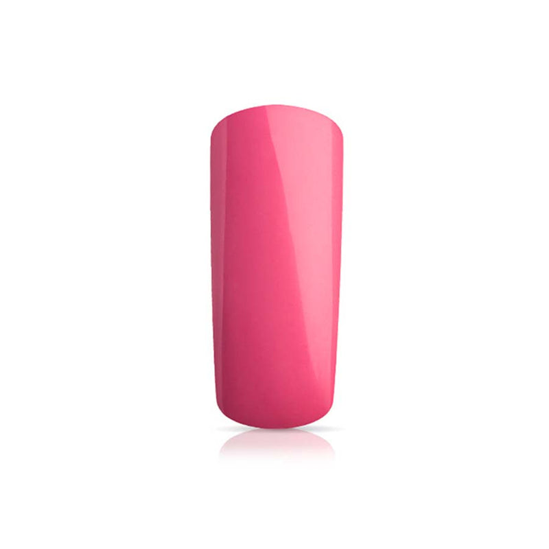 Foto di unghia dipinta con Smalto UV-LED semipermanente polishgel Summer colore rosa corallo con sfondo bianco, marchio SNC Super Nail Center