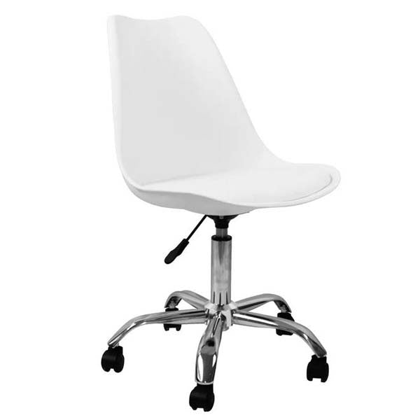 Sedia poltroncina ecopelle bianca ruote ufficio | SNC Nail Store