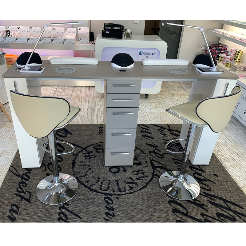 TAVOLO VENEZIA DOPPIO BAR in studio, Tavoli serie NTD, SNC - Super Nail Store